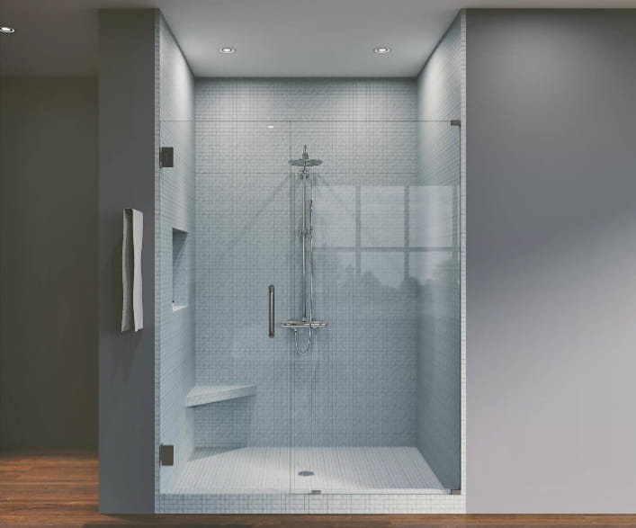 Frameless glass shower doors